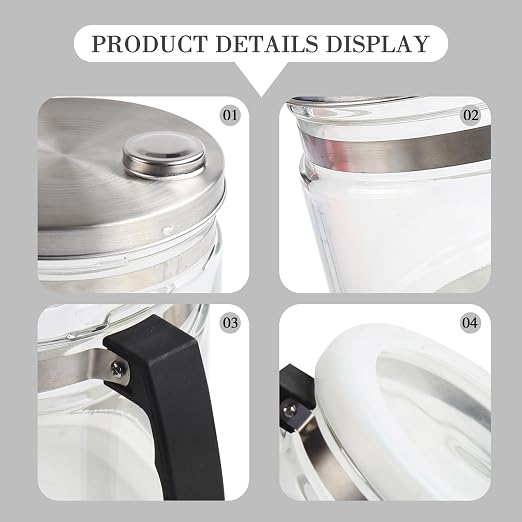 1 Gallon/ 4l Glass Water Bottle Carafe for Distiller,Replacement Distilled Water Jug Compatible with Counter Top Water Distiller Filter