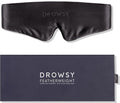 Drowsy Featherweight Silk Sleep Mask – Luxury Blackout Eye Mask for Sleeping & Travel, 100% Mulberry Silk, Lightweight Comfort, Adjustable Strap, Protects Skin & Hair (Moonlight Shadow)