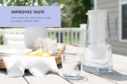 LifeStraw Home — Water Filter Pitcher, 10-Cup, White, BPA Free Designed for Everyday Protection Against Bacteria, Parasites, Microplastics, Lead, Mercury, PFAS and a Variety of Chemicals
