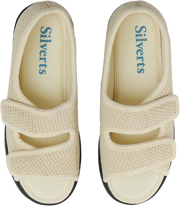 Silverts Women’s Adaptive Clothing Easy Close Sandals, Adjustable Wide Fit Shoes for Elderly, Nursing Home & Assisted Dressing