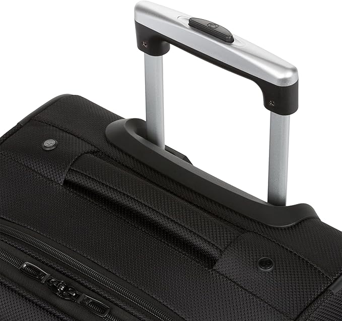 SWISSGEAR Sion Softside Expandable Spinner Luggage Durable Lightweight Travel Suitcase, Black, Checked-Large 29-Inch
