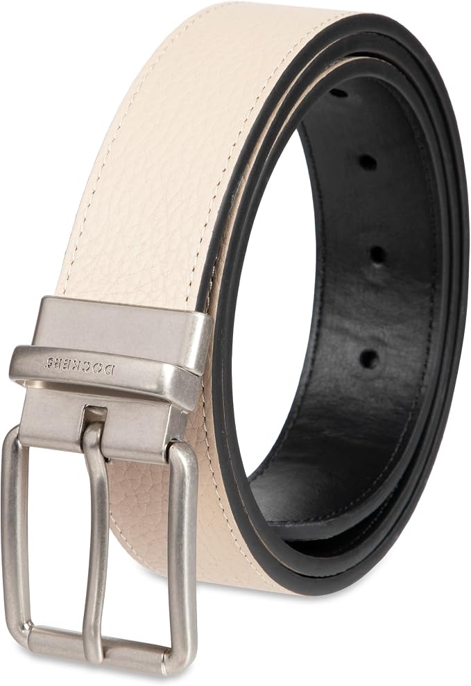 DOCKERS Men's Two-in-one Reversible Rotative Buckle Everyday Casual Dress Belt (Regular and Big & Tall Sizing)