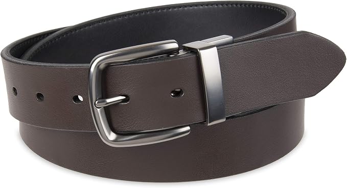 DOCKERS Men's Two-in-one Reversible Rotative Buckle Everyday Casual Dress Belt (Regular and Big & Tall Sizing)
