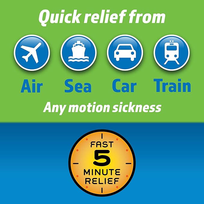 MotionEaze Non-Drowsy Motion Sickness Relief - All Natural Drug Free Formula - Made in The USA - 5ml Bottle - Fast Relief for Motion Sickness from Cruises, Cars, Planes