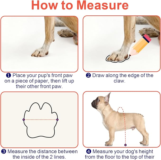 L Orange Stay-On Suspender Dog Boots | Anti-Slip Waterproof | Adjustable Dog Shoes Paw Protector for Large Dogs Outdoor Walking Hiking Hot Pavement Winter Snow
