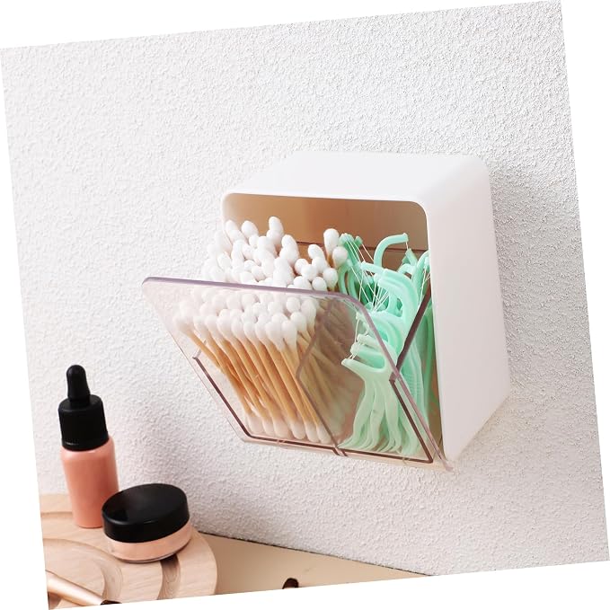 Alipis 4pcs Multi-function Cotton Swab Dispenser Compartment Makeup Organizer for Cotton and Pads Storage for Bathroom and Bedroom Use