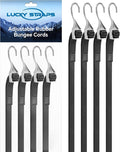 12 Inch Adjustable Rubber Bungee Cords, Easy to Adjust from 6" to 12", Black Bungee Straps with 1.9X Stretch, Rubber Tarp Straps with Crimped S Hooks for Cargo, Tarps, Van, Truck, Motorcycle (8 Pcs)