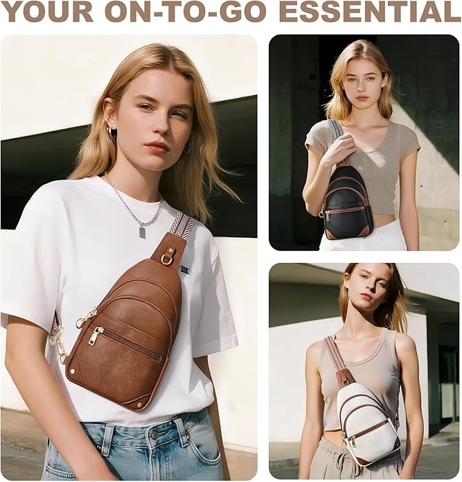 SYTRAH Anti Theft Crossbody Bags for Women, RFID Sling Bag Travel Purse, RFID Cross Body Purses Chest Bag for Travel