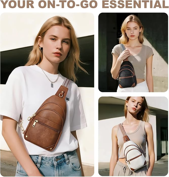 SYTRAH Anti Theft Crossbody Bags for Women, RFID Sling Bag Travel Purse, RFID Cross Body Purses Chest Bag for Travel