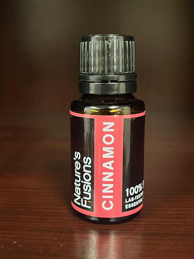 Nature's Fusions Cinnamon Bark, 100% Pure and Natural Essential Oils, Undiluted, Therapeutic Grade for Aromatherapy and Topical Use, .5 Fl Oz (Pack of 1) (15 mL)