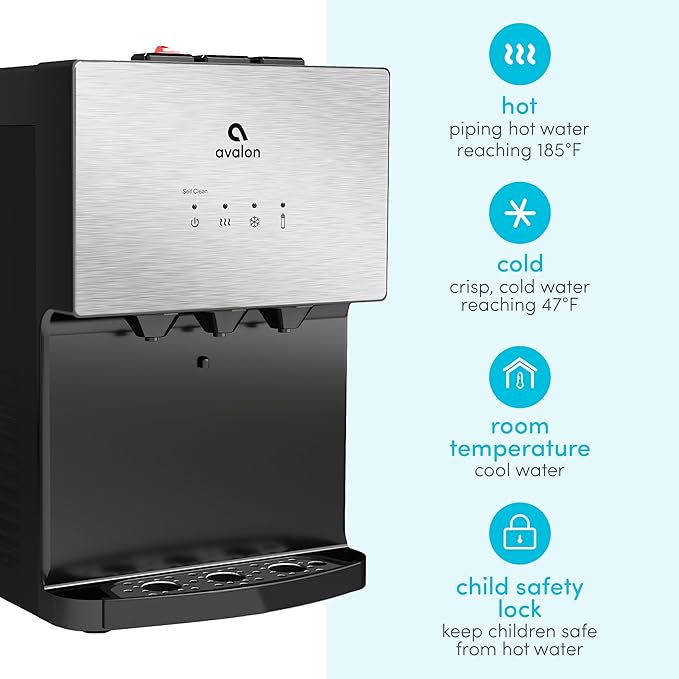 Avalon A12 Countertop Bottleless Water Dispenser, 3 Temperatures, Self Cleaning, Stainless Steel