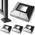 Black Post Base Covers - Outdoor/Indoor Split Type Decorative Skirts for Iron Deck Railings (4Pack)
