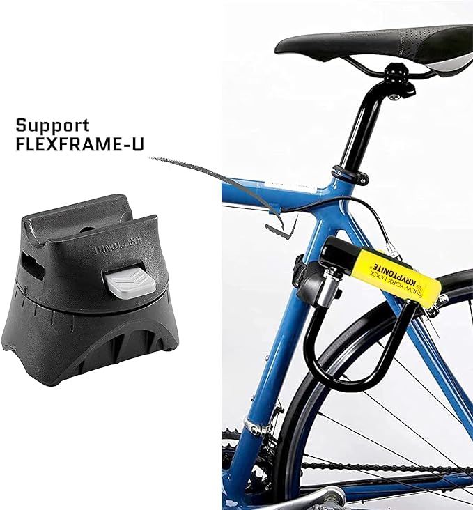 Kryptonite New York Standard Bike U-Lock, Heavy Duty Anti-Theft, 16mm Shackle with Mounting Bracket and Keys, Ultimate Security for Bicycles E-Bikes and Scooters. | bike-locks