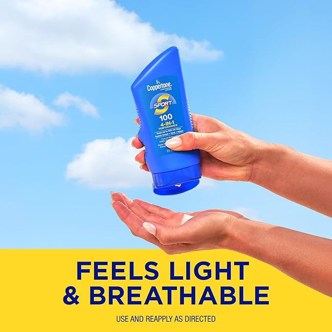 Coppertone SPORT Sunscreen Lotion Broad Spectrum SPF 100 (3 Fluid Ounce) (Packaging may vary)