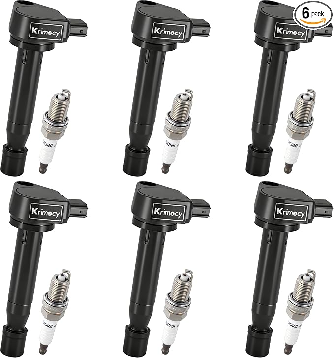 UF242 Ignition Coil Packs and Iridium Spark Plugs Compatible with Honda Accord Odyssey Acura TL RL CL 3.0L 3.2L 3.5L V6