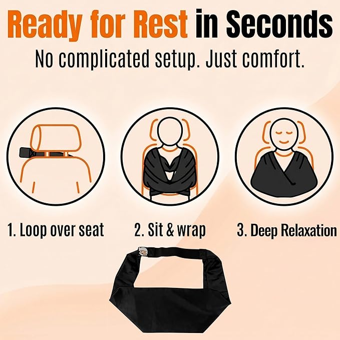The Slyng Two Pack-Premium Travel Blanket System – Blanket Body Sling for Deep Plane Sleep | Full-Body Support, Breathable, Compact Carry-On Travel Essential for Long Flights and Car Road Trips
