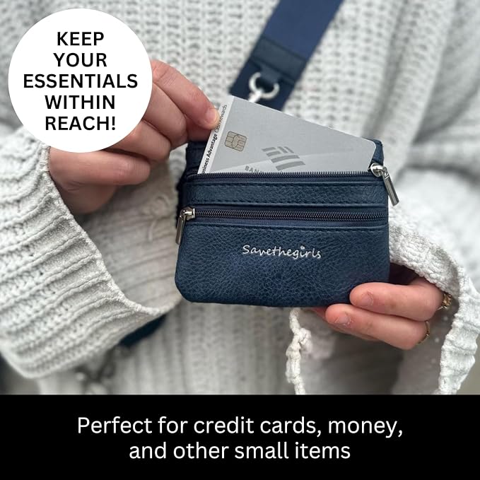 Save the Girls Clip and Go Phone Strap Solid (Taupe - Taupe Pouch) - Crossbody Phone Strap Chain with Zipper Wallet Pouch – Phone Lanyard