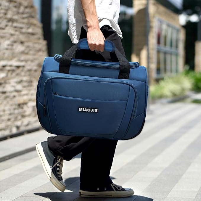 Underseat Carry On Luggage Lightweight Travel Tote Weekender Bag Overnight Duffle Bag for Travel, Travel Essentials Personal Item Travel Bag for Women and Men,Blue-18Inch