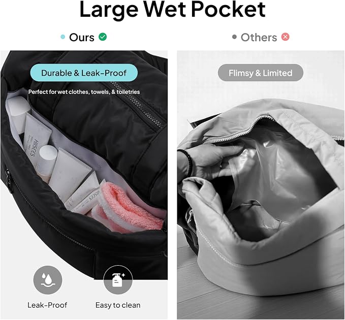 TOPEAST Weekender Bag for Women, Lightweight Puffer Travel Duffle Carry On Bag with Wet Pocket & 40oz Tumbler Pocket, Airline Approved Personal Item Overnight Bag
