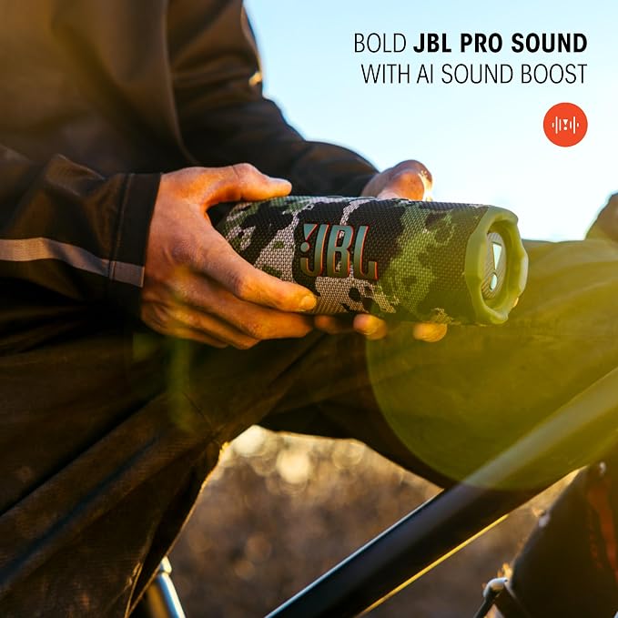 JBL Flip 7 - Portable Waterproof and Drop-Proof Speaker, Bold JBL Pro Sound with AI Sound Boost, 16Hrs of Playtime, and PushLock System with Interchangeable Accessories (White)