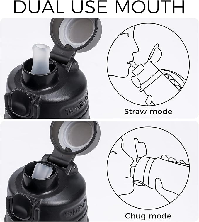 TakeToday Newly Upgraded Collapsible Water Bottles 32oz and 20oz, Compact Foldable Travel Bottle, TSA-Approved Leakproof Silicone Water Bottle for Hiking, Travel, Outdoors