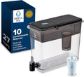 Brita Extra-Large 27-Cup Water Dispenser with BritaPlus Filter, WQA NSF/ANSI Certified, Reduces 2X Contaminants vs. Standard, Reduces Chlorine, Zinc, Copper, Mercury & More, 1 Filter Included, Black