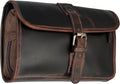 RUSTIC TOWN Leather Hanging Toiletry Bag for Men - Travel Shaving Dopp Kit - Bathroom Shower Toiletries Organizer - Leather Makeup Cosmetic Bag for Women
