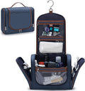 ZAHNI Hanging Toiletry Bag for Men with 360° Hook, Large Toiletry Travel Bag, Bathroom Shower Organizer for Shaving, Grooming & Toiletries_Navy