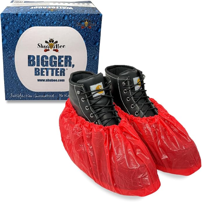 ShuBee Waterproof Shoe & Boot Covers Slip-Resistant Disposable for Plumbing Construction Floor Protection - 40 Pair