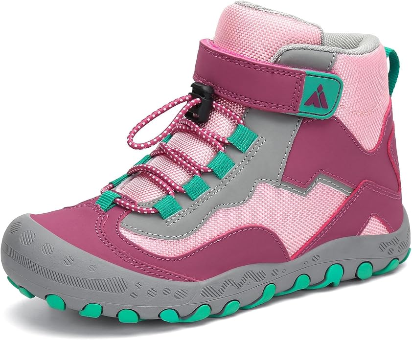 Mishansha Kids Water Resistant Hiking Boots, Boys Girls Anti Collision Anti-Skid Athletic Outdoor Adventure Trekking Shoes