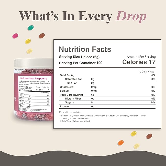 Three Lollies Queasy Drops - Sugar Free Raspberry Flavor - Relief from Chemotherapy Nausea & Travel Sickness - Alleviates a Dry Mouth - Non-Drowsy - Natural Ingredients - 100 Ct