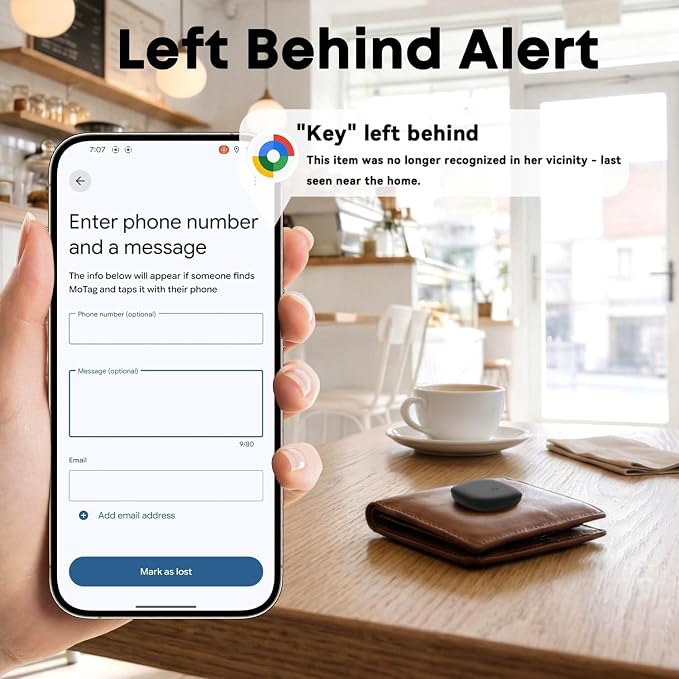Air Tracker Tags-4 Pack for Android, Bluetooth Luggage Tracker Anti Lost Keys Finder/Item Locator with Holder Case Work with Google's Find Hub for Key, Backpack, Luggage, Wallet, Precise Position