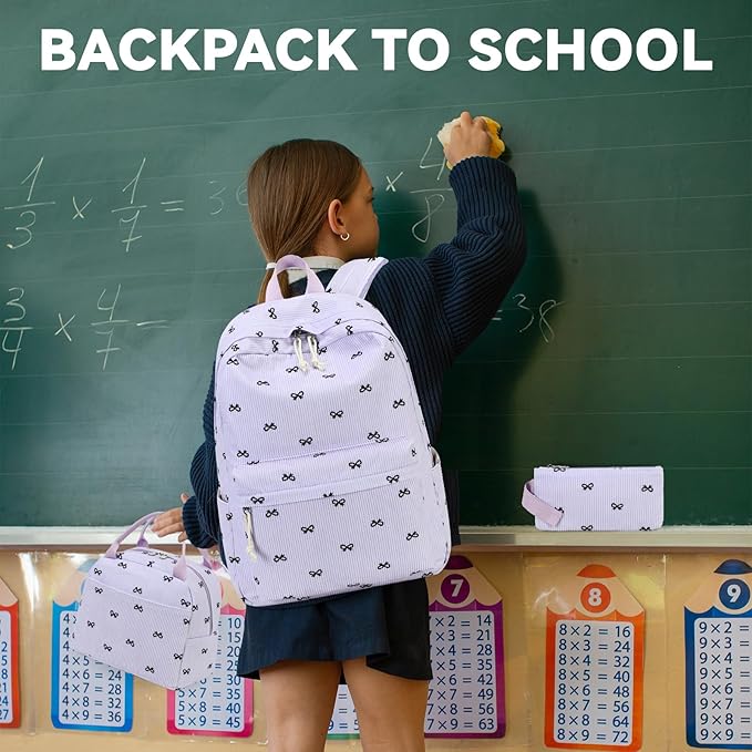 LEDAOU Backpack for Girls School Bag Kids Bookbag Teen Backpack Set Daypack with Lunch Bag and Pencil Case | Kids, Bookbag, Daypack, with Lunch Bag, and Pencil Case