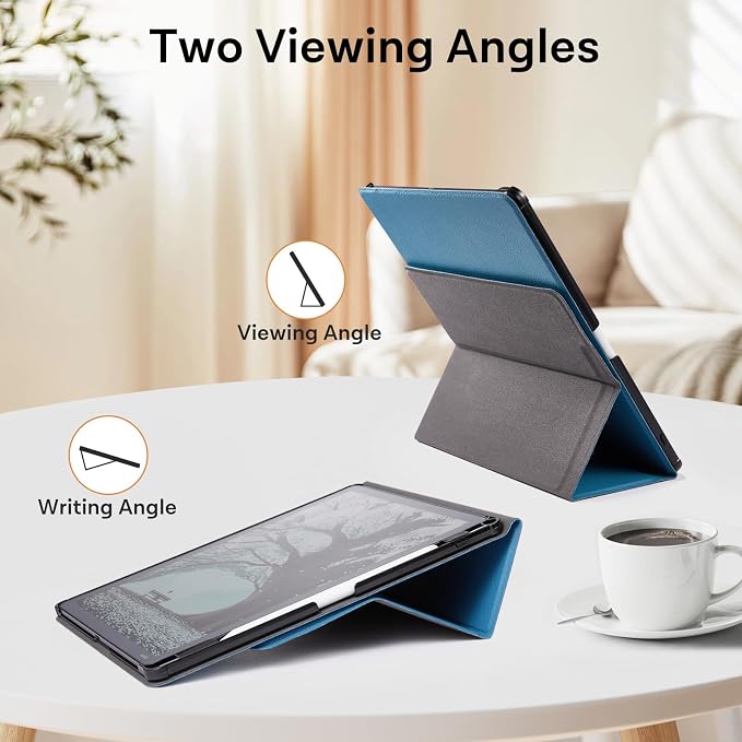 CoBak Case for 11" Kindle Scribe 3rd Generation 2025, Kindle Scribe Colorsoft with Two Viewing Angles - All New PU Leather Cover with Auto Sleep Wake, Pen Holder. Royal Blue