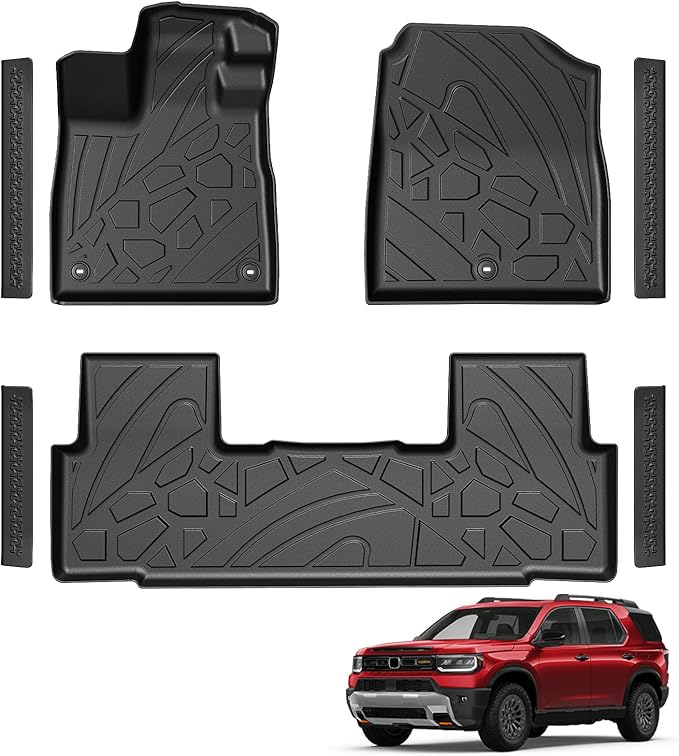 Floor Mats for Honda Passport 2026, TPE All Weather Durable Floor Liners Door Sill Guards for Passport Accessories