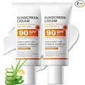 SPF 90+ Sunscreen Cream 2 Pack, Broad Spectrum UVA/UVB Protection Face & Body Sun Lotion with Aloe Vera & Vitamin E, Lightweight, Non-Greasy, Water & Sweat Resistant Daily Sun Defense