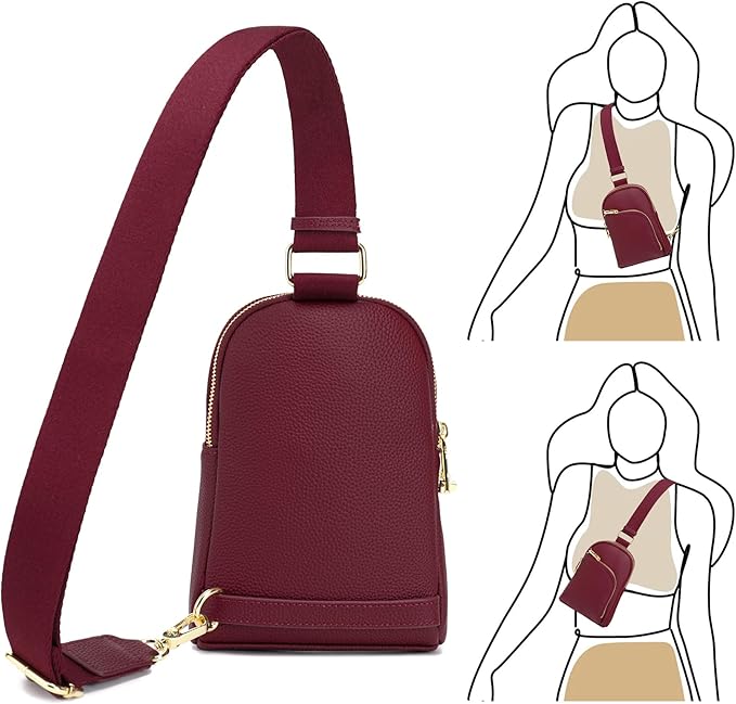 INICAT RFID Blocking Sling Bag, Anti Theft Crossbody Bag for Women Compact Travel Purses Vegan Leather