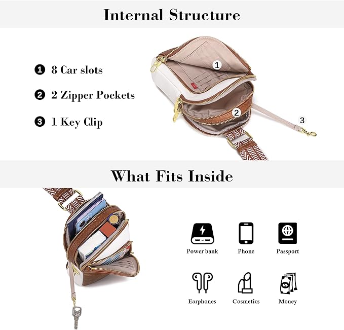 INICAT RFID Blocking Sling Bag, Anti Theft Crossbody Bag for Women Compact Travel Purses Vegan Leather