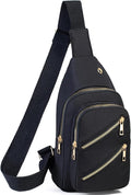 Banelu Sling Bag Crossbody Bags for Women, Small Sling Backpack Fanny Pack Cross Body Bag for Outdoors Hiking Traveling - Black