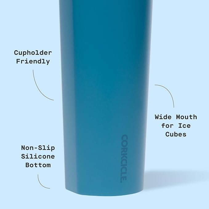Corkcicle Sport Canteen - Keeps Drinks Cold 25 Hours - Stainless Steel Water Bottle - Triple-Insulated - Spill-Proof - Summer Drinkware Gift - Keeps Drinks Ice Cold - 20 oz - North Shore