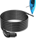 Long Cable Lock, Extra Long Straight Bike Lock (5ft to 25ft) with Resettable Combination, Kayak Locks, Unique Thin end Cable Locks Suitable Kayak, Scooter, Paddle Boards, Canoe, Jet Ski