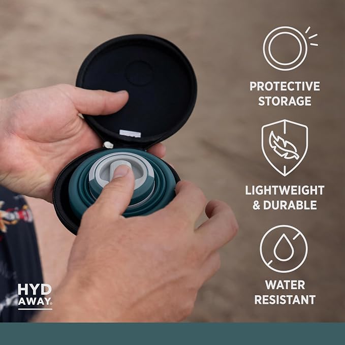 HYDAWAY Hydration Travel Pack - 17oz Collapsible Water Bottle with Flip-Top Lid and Protective Travel Case - BPA-Free, Leak-Resistant, and TSA-Friendly for Commuting, Hiking, and Traveling