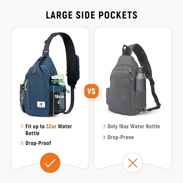 SKYSPER Sling Bag Anti-Theft Crossbody Bag RFID Travel Cross Body Shoulder Sling Backpack