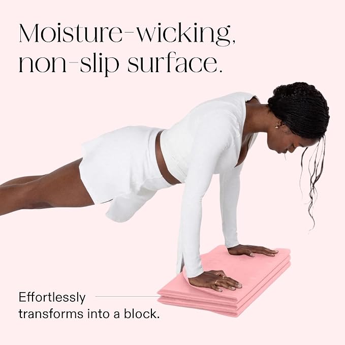 Bala Compact Workout Mat for Gym - 12MM Thick Slip-Resistant, Sweat Absorbing, & Foldable Yoga Mat for Pilates, Core Training & Exercise - Home Fitness Essentials for Women & Men - Travel-Friendly