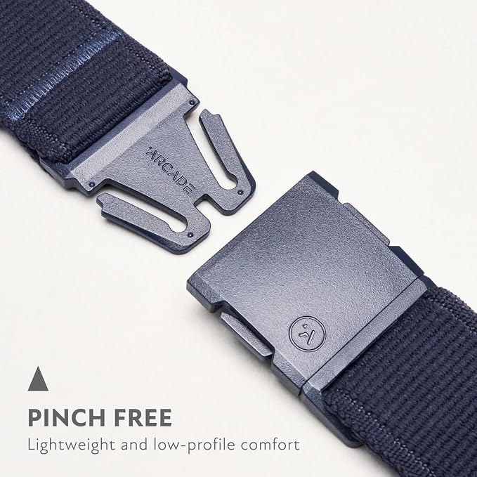 Arcade Belts A2 Slim Adventure Belt: Heavy Duty Stretch, Metal Free Buckle