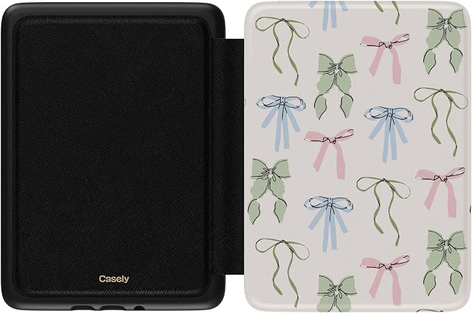 Casely Kindle Case | Whimsy Girlie | Pastel Bows | Compatible with 7” Kindle Colorsoft and 7” Kindle Paperwhite (12th Gen 2024 Models)