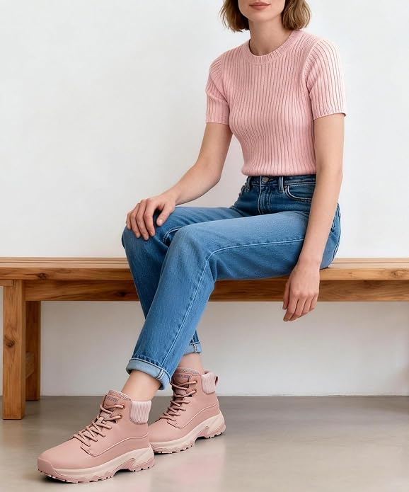 SHULOOK Non Slip Work Boots for Women Slip-Resistant Shoes Waterproof Food Service Chef Kitchen Restaurant Working Casual Comfortable Ankle Boot Outdoor Walking Booties Sneakers