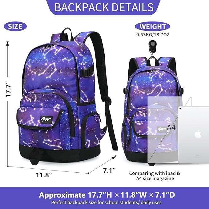 rickyh style School Backpack Travel Bag for Men & Women Lightweight College Back Pack with Laptop Compartmen