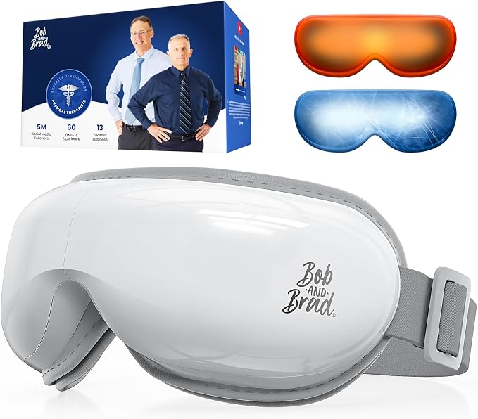 BOB AND BRAD Eye Massager with Heat and Cooling, FSA-HSA Eligible, EyeOasis 3 Heated Eye Massager Mask for Dry Eyes, Migraines, Headaches Relief, Reduce Strain, Improve Sleeping, Birthday Gift for Her
