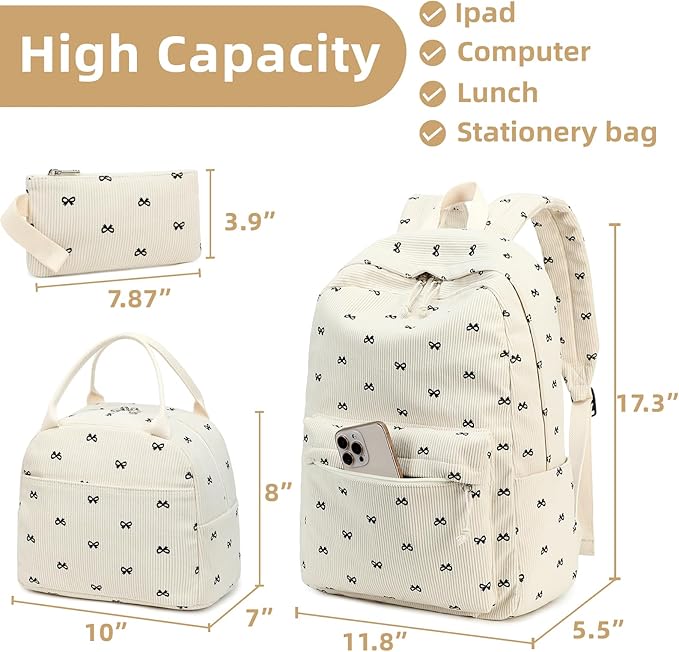 LEDAOU Backpack for Girls School Bag Kids Bookbag Teen Backpack Set Daypack with Lunch Bag and Pencil Case | Kids, Bookbag, Daypack, with Lunch Bag, and Pencil Case